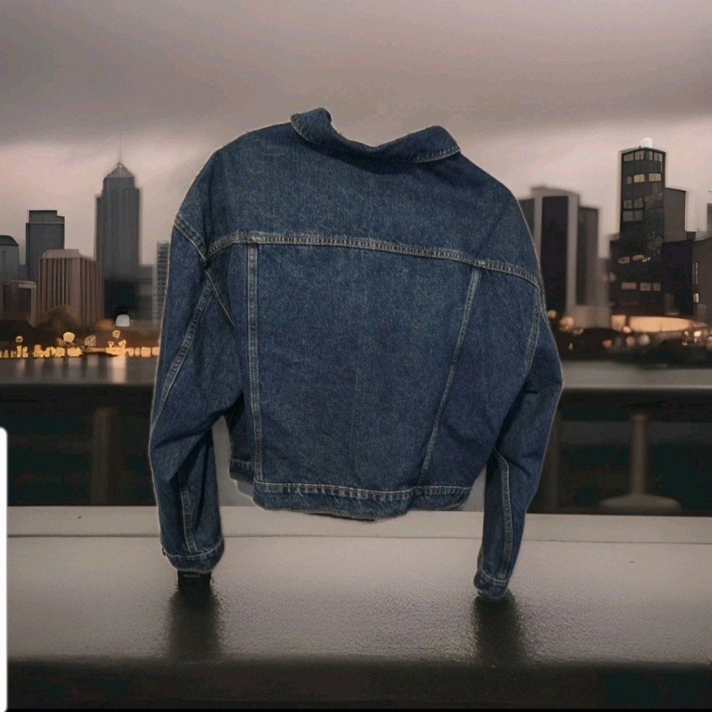 Pre-loved Womens Old Navy Dark Wash Denim Jean Jacket Sz XXL - Picture 3 of 5